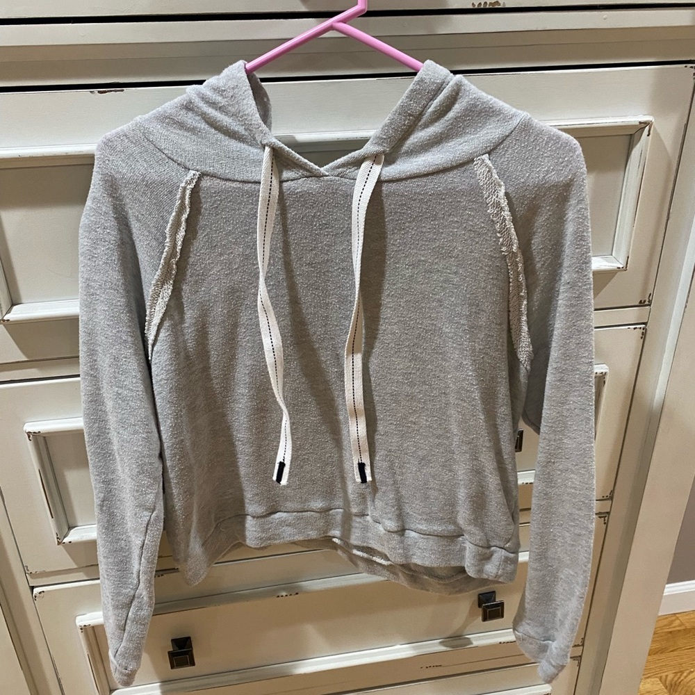 Gray crop top hoodie